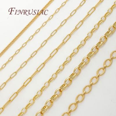 1 Meter 18K Gold Plated Chains For Jewelry Making DIY Necklaces Bracelets Accessories Metal Beaded Chain Fittings