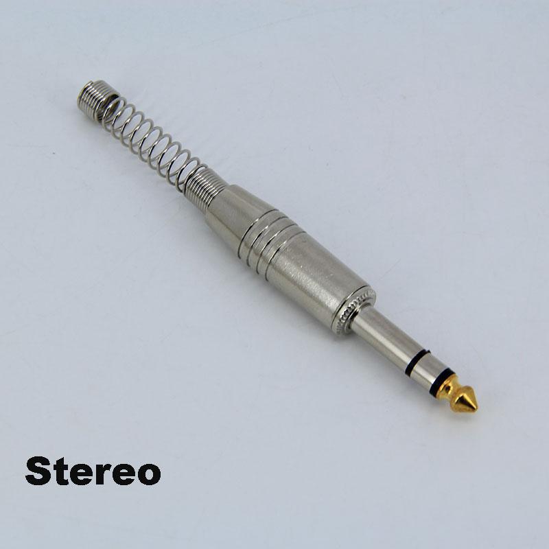 6.35mm 6.5mm Audio Male Female Mono Stereo Solder Connector Plug Socket 2 3 Pole Gold Plated Metal Amplifier Mic Converter