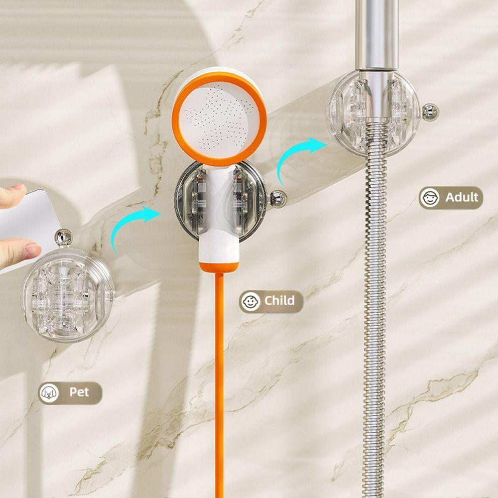 Suction Cup Shower Head Holder Wall Mount No Drilling Shower Head Fixed Bracket Easy To Install Adjustable Shower Support Stand
