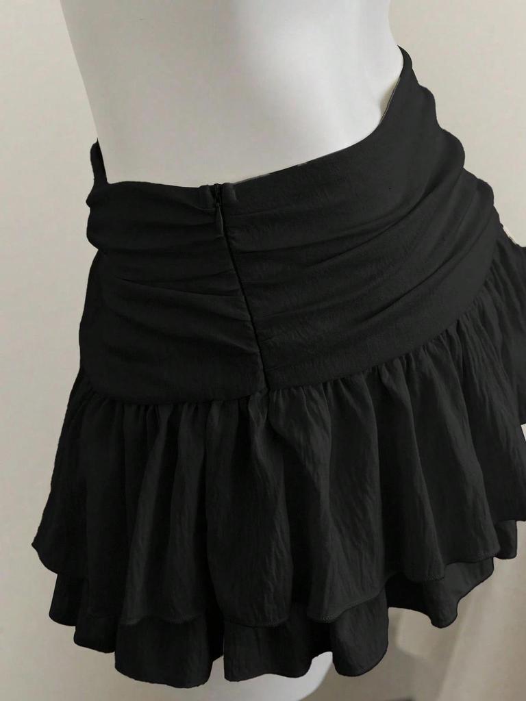 New Sexy High-Waisted Irregular Layered Ruffle Mini Skirt