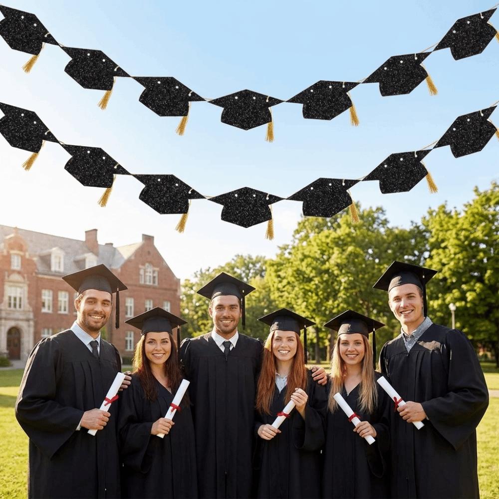 2Pcs Reusable Bachelor Hat Banner with Tassels Paper Pull Flag Party Supplies