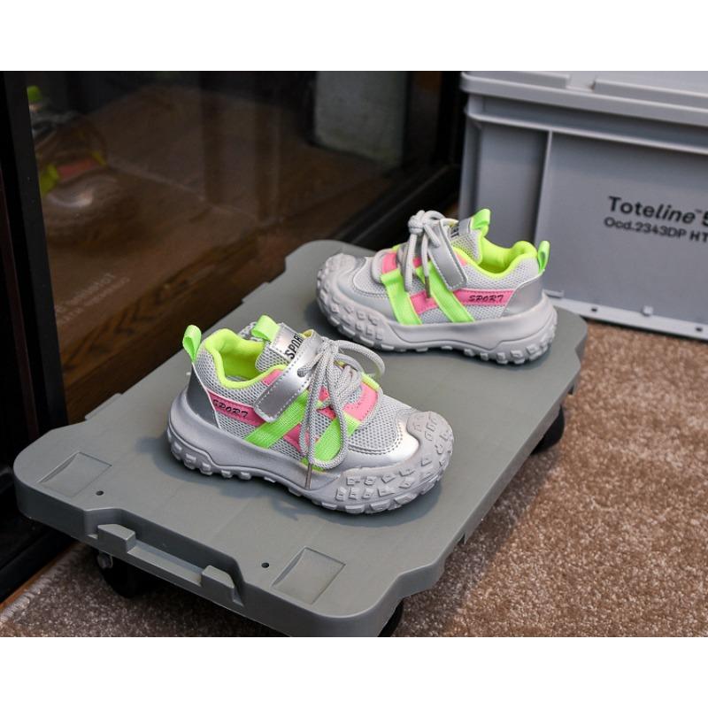 Kids Breathable Mesh Velcro Athletic Running Sneakers Children Tire Sole Casual Dad Shoes