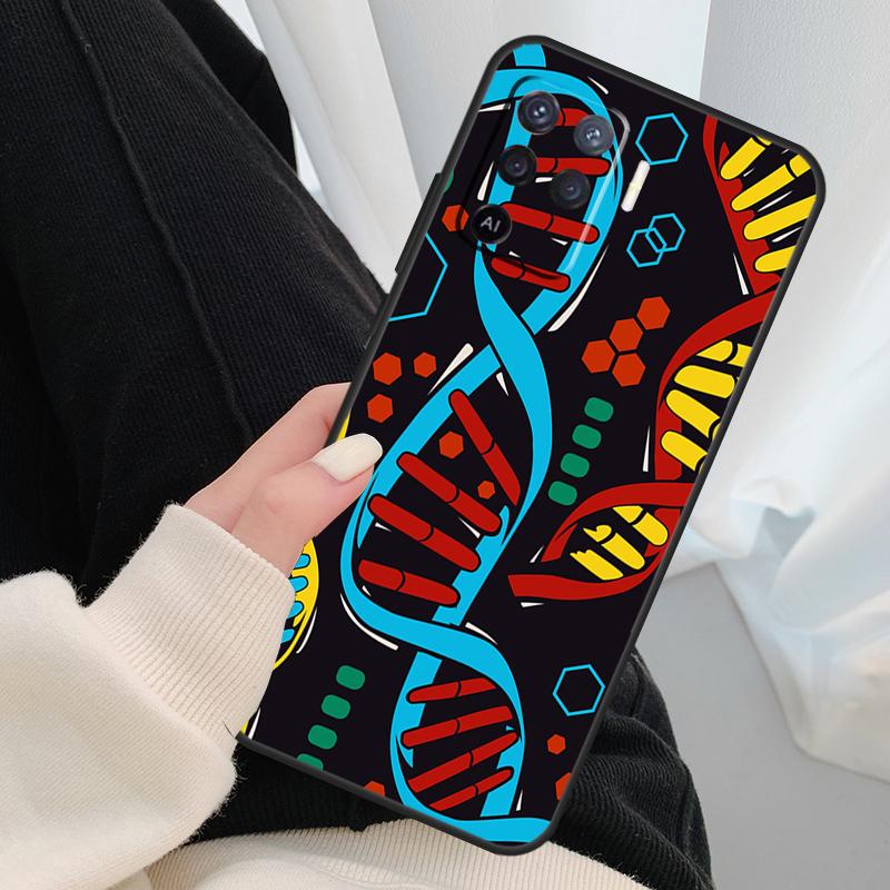 Science DNA Biology Case For Oppo A96 A76 A16 A60 A98 A58 A78 A18 A38 A80 A40 A77 A57 A17 A74 A54 A94 A15 A5 Pro