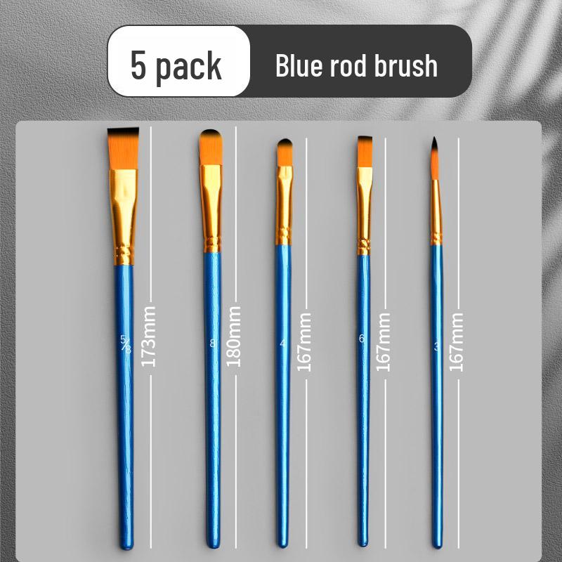 Gouache, Oil, Acrylic & Watercolor Brush Set — Nylon Hair Brushes for Art Students & Children