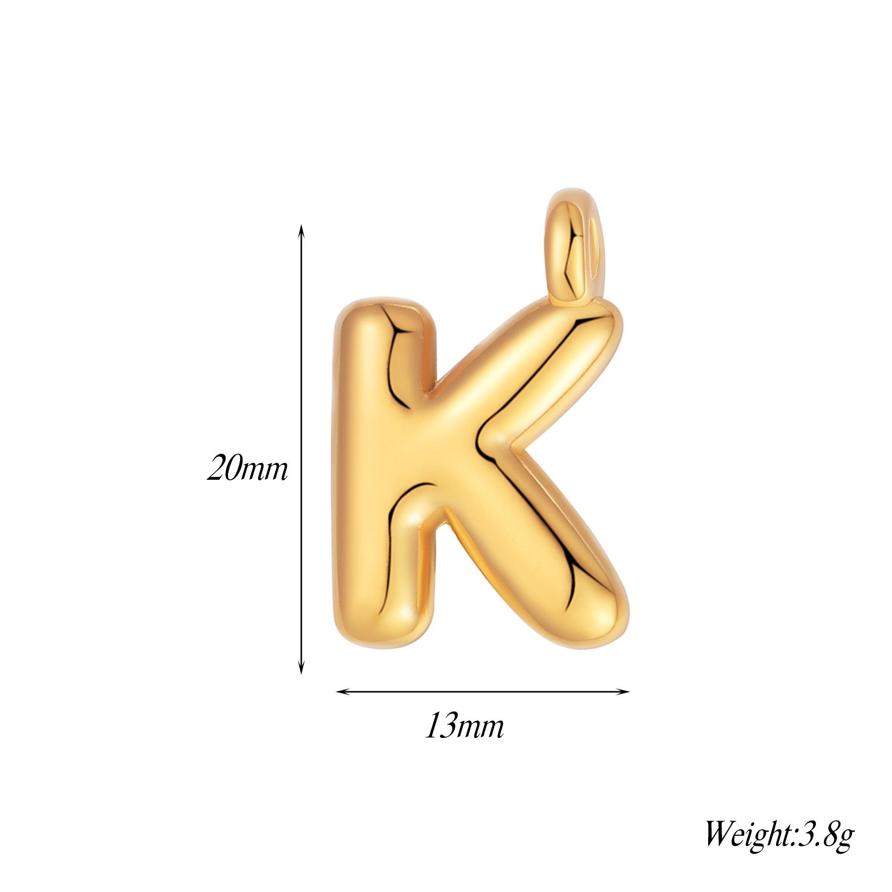 Gold Stainless Steel Personalized Alphabet Pendant - Trendy and Fashionable Accessories