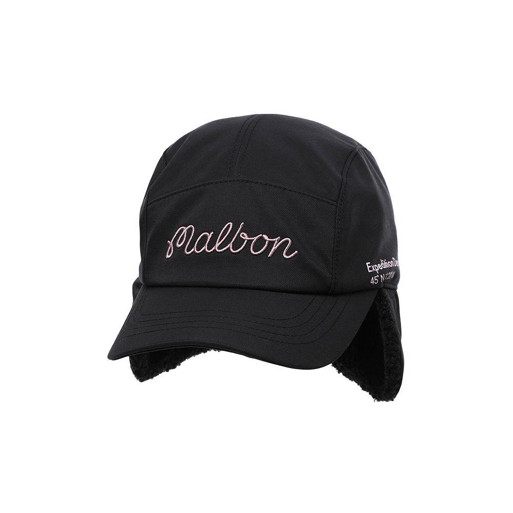 MALBON GOLF Canvas Ear Muff Cap Black