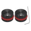 Uxcell Aluminum Potentiometer Set of Volume Audio Control X Knobs for with Dark Red Rubber Wrench Black Knobs, 2, 1/4" (6mm) Knobs, 15.5mm 25mm,