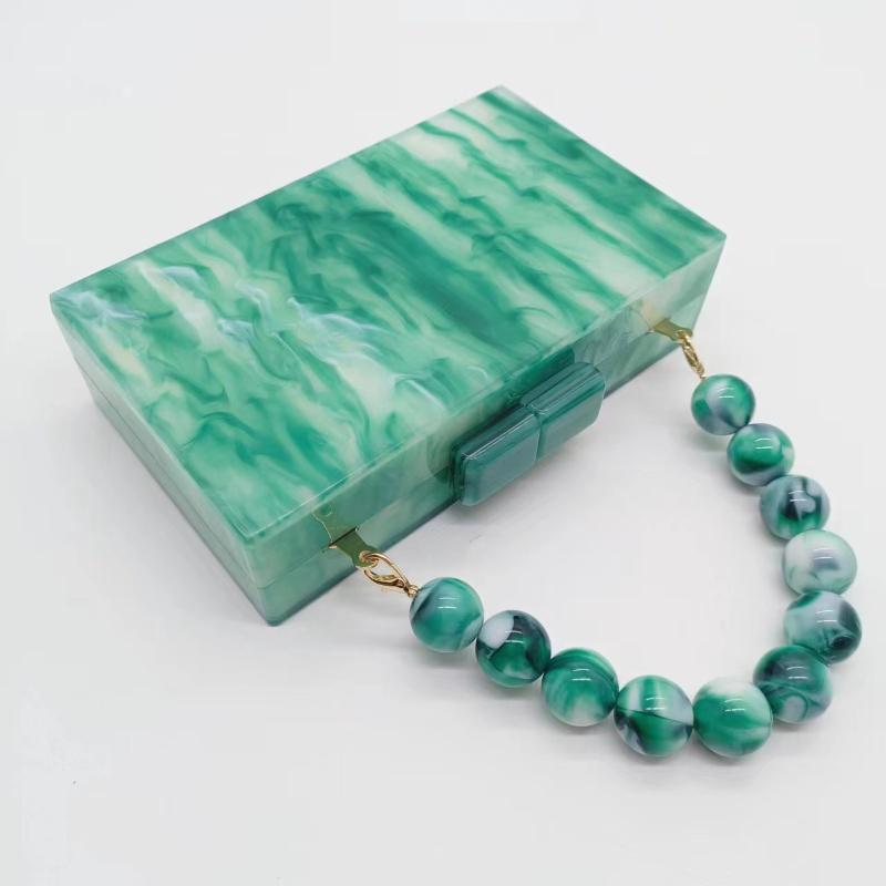 New Wedding Acrylic Beaded Wrist Handbag Clutch Dress Fashion Evening Bag Pearl Itabag Crossbody Bags Handbags Luxury Women Hand