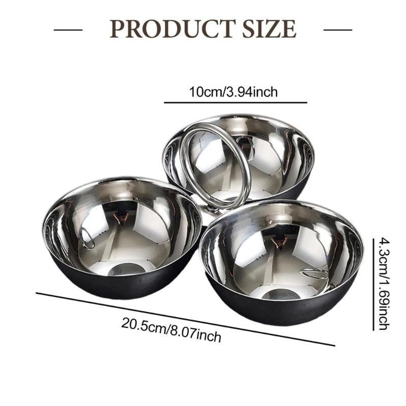 Stainless Steel Divided Plate with Three Compartments for Preventing Food Mixing During Family Gatherings and Outdoor Picnics Durable and Easy To