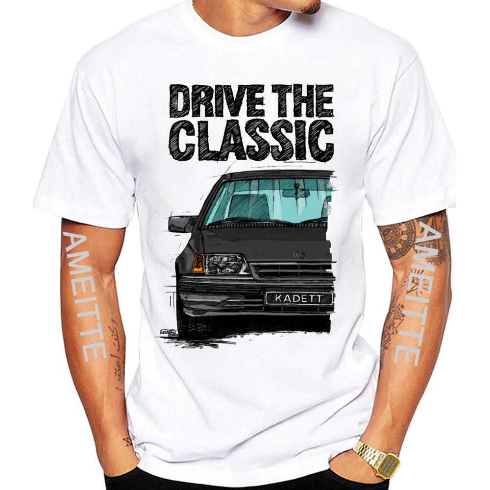 

Drive The Classic Opeles Kadett E Late Model T-Shirt Men Short Sleeve Vintage White Casual Cool Boy Tees Mans Tops S