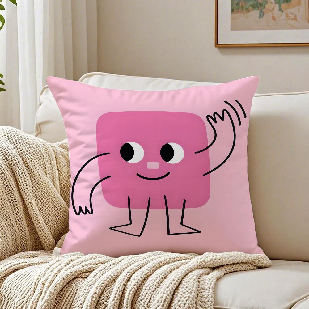 A Happy Facial Expression Image Cushion Cover Pillowcase Antidustmite Living Room Sofa Decor Cushion Room