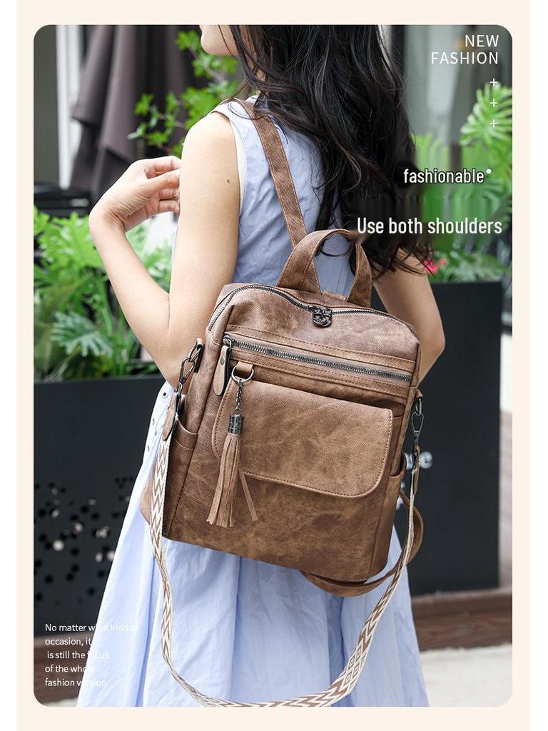 Women's 2024 Lightweight Cross-Border Backpack: Spacious, Casual Travel & Single Shoulder Bag for Outings