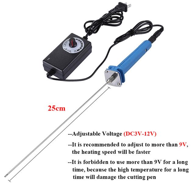 Edelstahl-Schaumstoffschneider-Stift 5/10/15/20/25CM Elektrische Schaumpolystyrol-Schneidemaschine Tragbares Styropor-Schneidewerkzeug