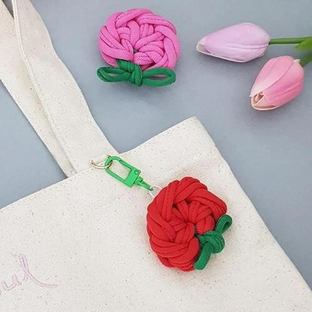 Mixed DIY Materials for Making 6 Sock Yarn Carnation Brooch Keyring Corsage Parents' Day Teachers' Day Gift