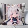 Paimon Game Anime Genshin IImpact Pillow Case Fashion Square Pillowcase Bedroom Sofa Room Ins Decoration Leisure