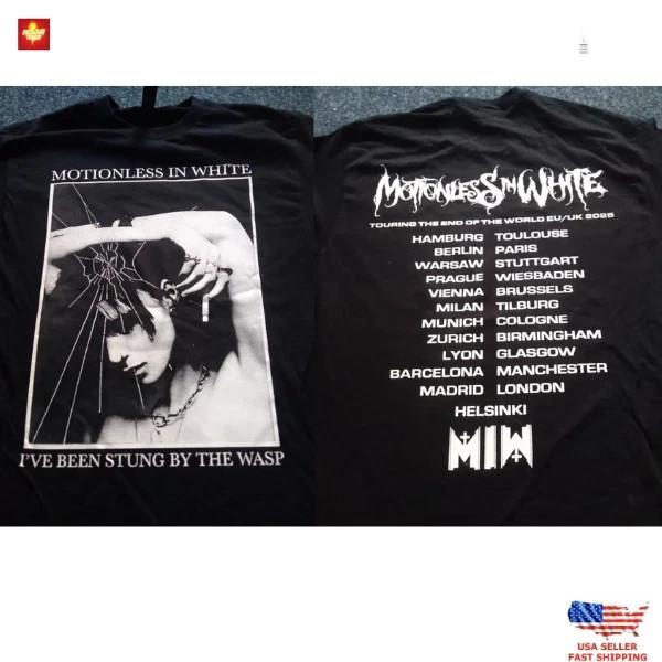 SALE! Motionless in White 2026 Tour T-Shirt Unisex Rock Metal Merch Tee Cotton XL
