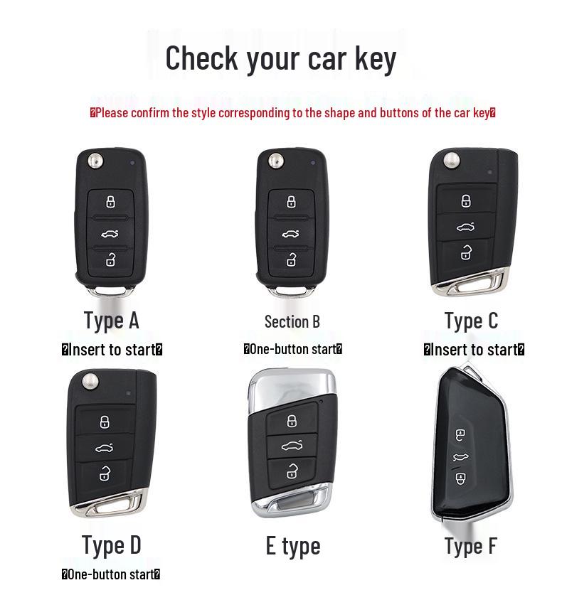 Volkswagen Wildleder Schlüsselhülle für Passat, Magotan, CC, Teramont X, Tiguan L, Tayron, Tayron X, Sagitar, Bora