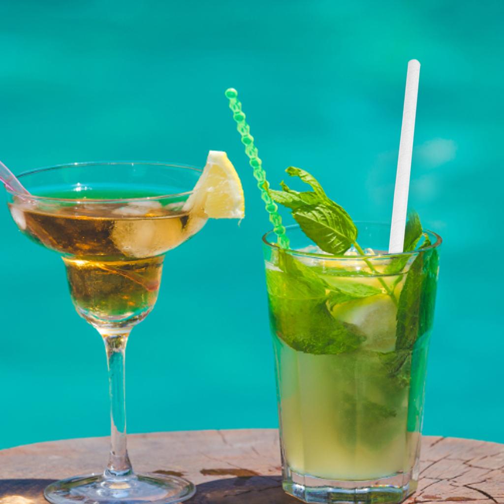 100 Pcs Cocktail Straws Compostable Biodegradable Straws 7.75 in Long Disposable Straws for Coffee House Diner Or Home