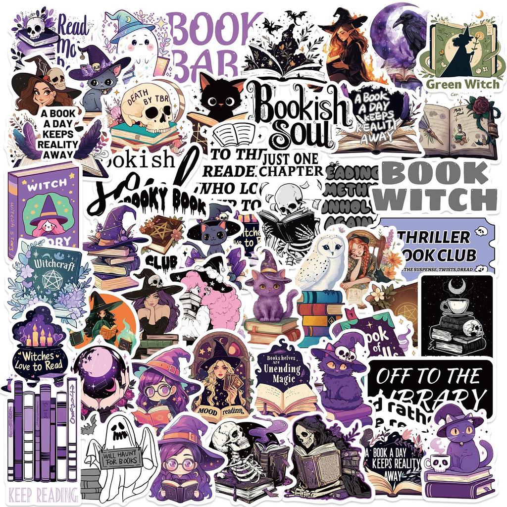 Various 50 Cartoon Reading Books Smut Graffiti Stickers Decorate Guitar Notebook Suitcase DIY