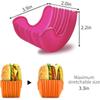 4 soportes retráctiles de silicona para hamburguesas, caja fija para hamburguesas, sándwiches, hamburguesas, soporte lavable para papas fritas, salsa para hamburguesas.