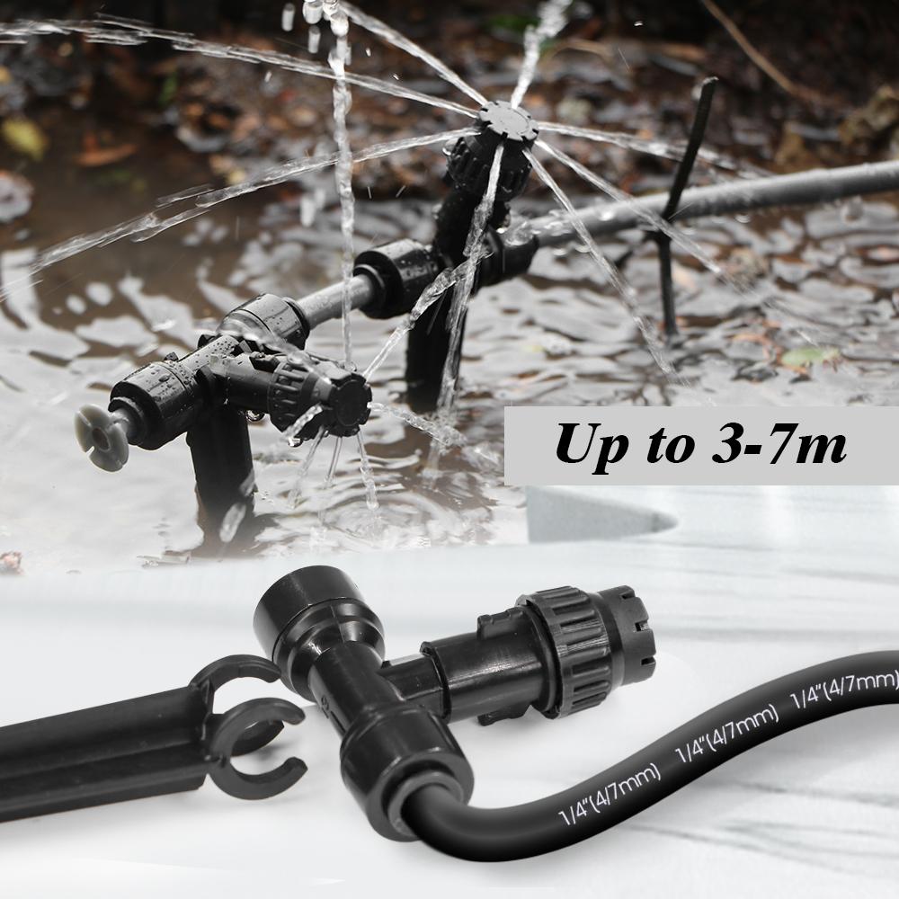 180° Bend Adjustable 8-holes Drippers with Stake Quick Insert Slip Lock Sprinklers Sprayer Garden Irrigation Watering Supplies