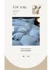 Luxury Pure Cotton Flannel Four-Piece Bedding Set: Solid Color Embroidered Bed Sheet & Duvet Cover Gift.