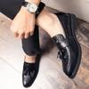 High Quality Men's Crocodile Pattern Classic Black Comfortable Low Cut Leather Shoes Autumn Men One Foot Lazy Tassel Bean Shoes