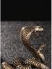 Vintage Brass Cobra Zodiac Snake Ornament for Office Desk Decoration