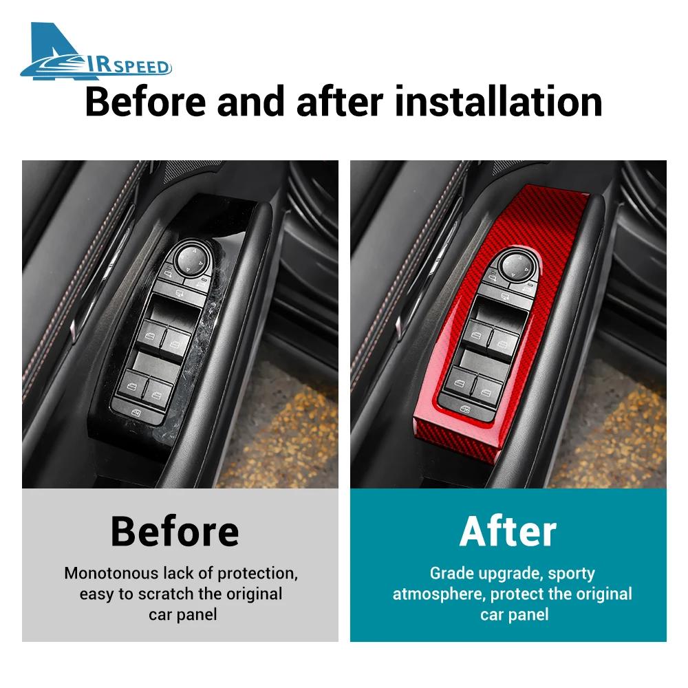 Real Soft Carbon Fiber Sticker For Mazda Axela 3 BP 2019-2025 LHD RHD Car Front Door Window Lift Panel Interior Trim Accessories
