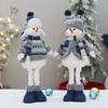 New Cloth PP Cotton Snowman 50cm Soft Snowman White Blue Christmas Decor Dolls Christmas Desktop Decoration