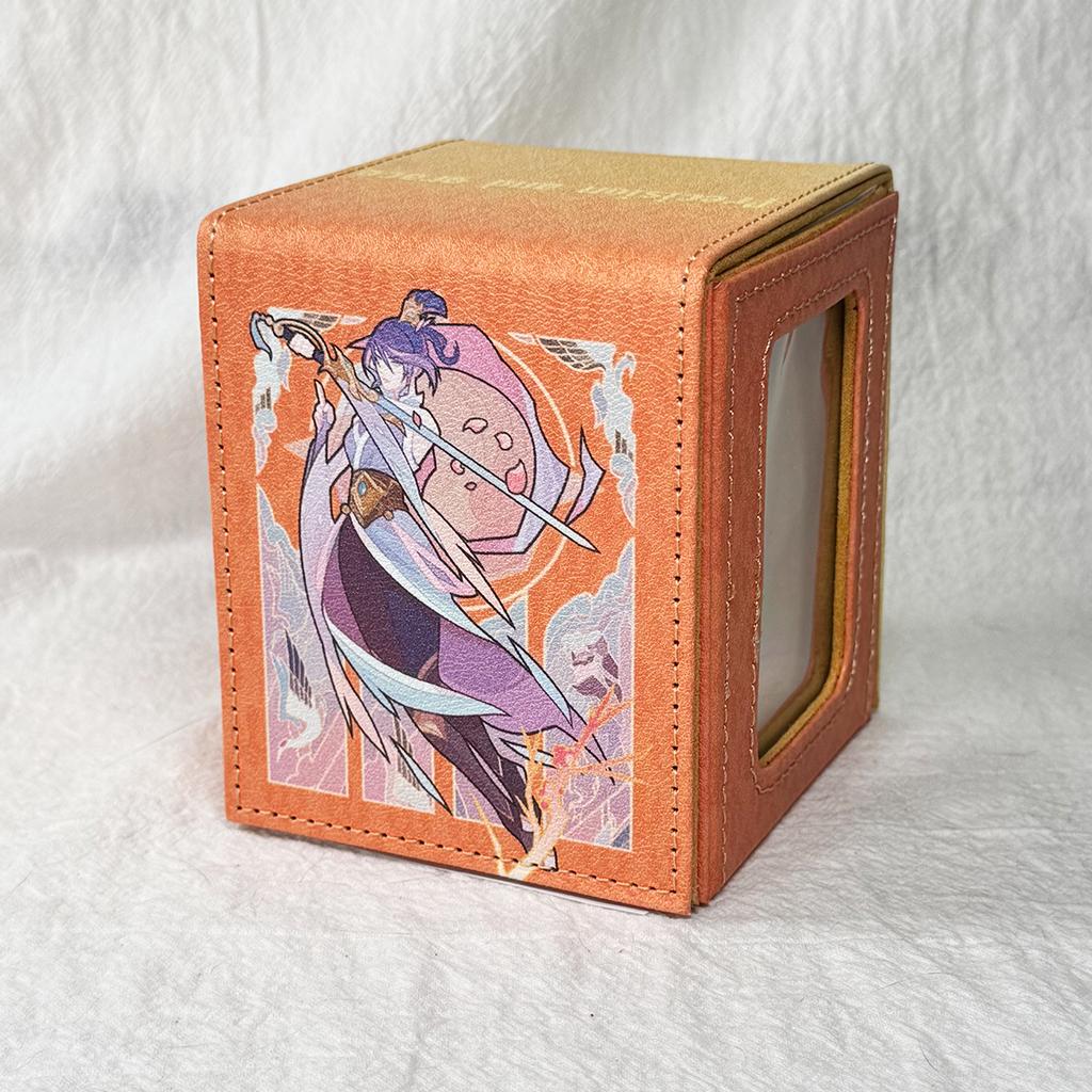 Suitable for TCG PTCG Riftbound Diana Magnetic Leather Board Game Card Box 11x9x9cm OPCG DTCG Game Collection Card Storage Box