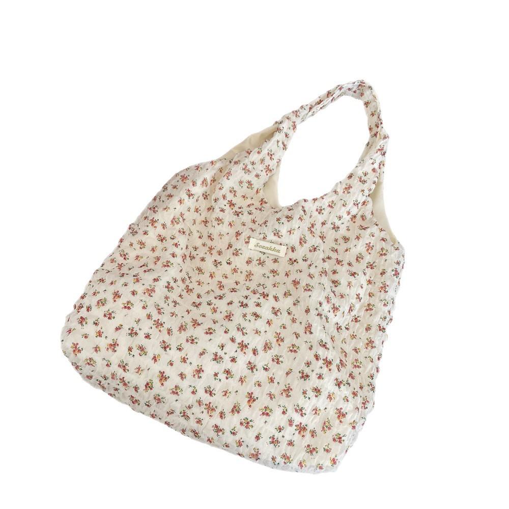 1 New Floral Canvas Shoulder Bag Women's Summer Large-capacity Shoulder Bag Shopping Messenger Bag