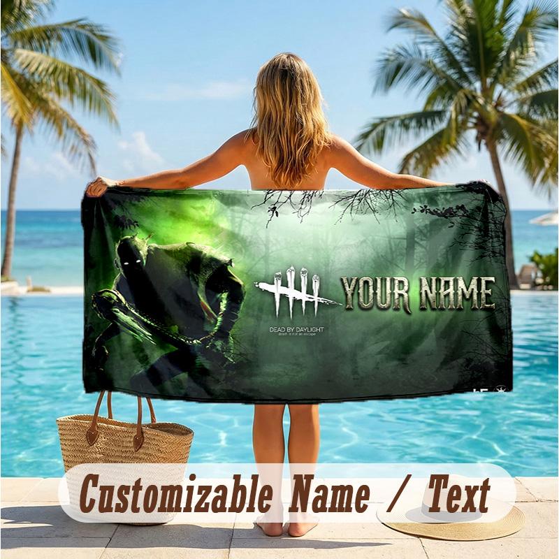 Custom Text Beach Towel, Soft Absorbent Swimming Multi-use TowelDead by Daylight