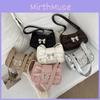 Adorable Bowknot Small Square Bag For Women Cute Korean Style Shoulder Tote Bag