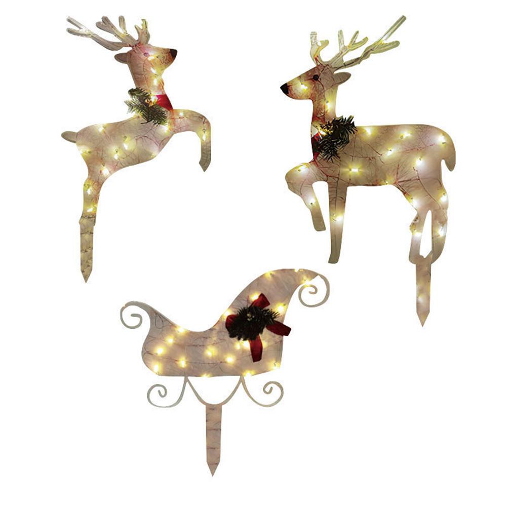 Christmas LED Illuminated Snowman Decoration Acrylic Light Up Elk Decoration Lighted Snowman Yard Sign for Courtyard Decoration