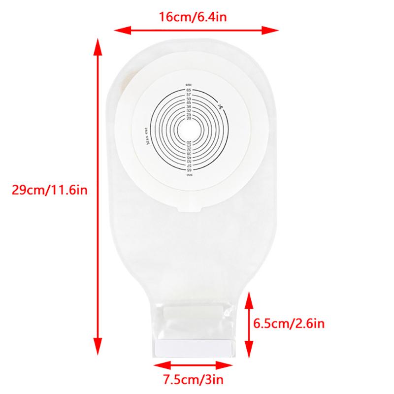 1Pcs Exhaustable Colostomy Bags 65Mm Hole One-Piece Drainable Ostomy Bags Stoma Care Pouch With Clips Closure Colostomy Bag