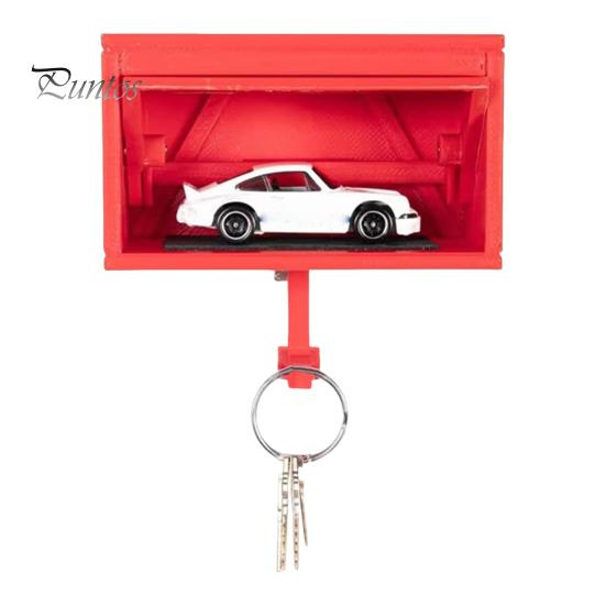 Bilgarasje Nøkkelholder med Åpnende Dør Veggmontert Nøkkelorganisator Dekorativ Nøkkelhenger for Hjeminngangsbruk Bilentusiast