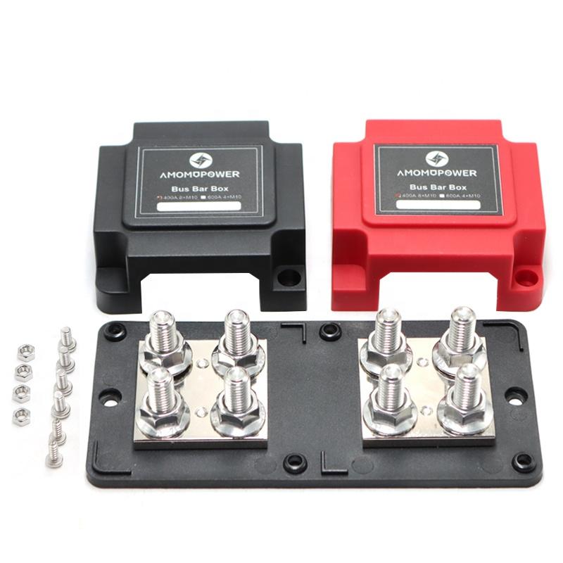 400A 48VDC Dual Modular Tinned Heavy Duty Copper Busbar M8/M10 Stud for Solar Power Distribution Fuse Components
