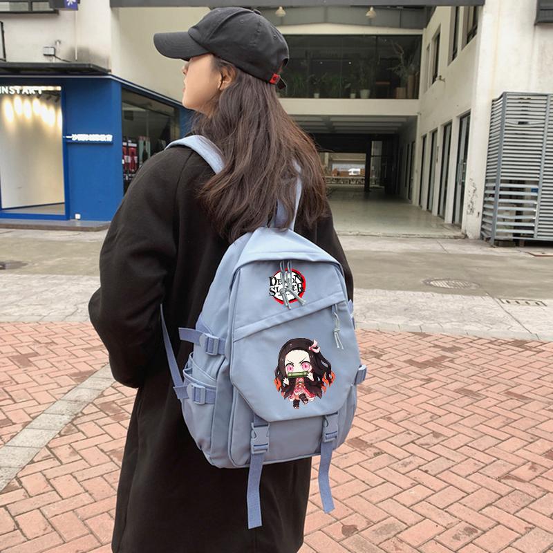 Anime Demon Slayer Ryggsekk Back To Schoolbag for Boy Girl Bookbag for Kid Gaver Menn Dame Reisebag Stor kapasitet ryggsekk