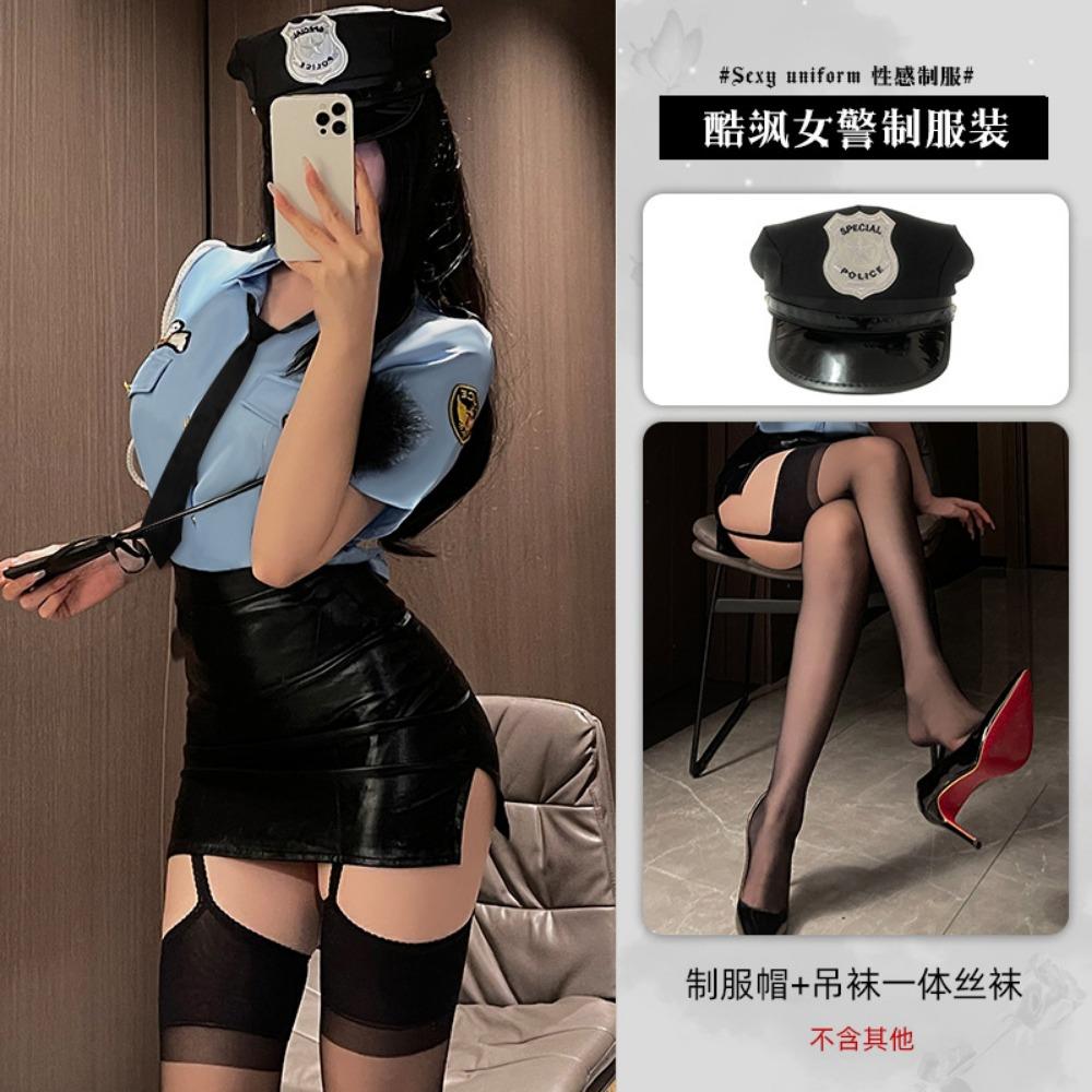 Xian Yi Halloween Sexy Lingerie Sexy Přiléhavé Boky Letuška Uniforma Vášeň Zdarma Kostým Policistky 314