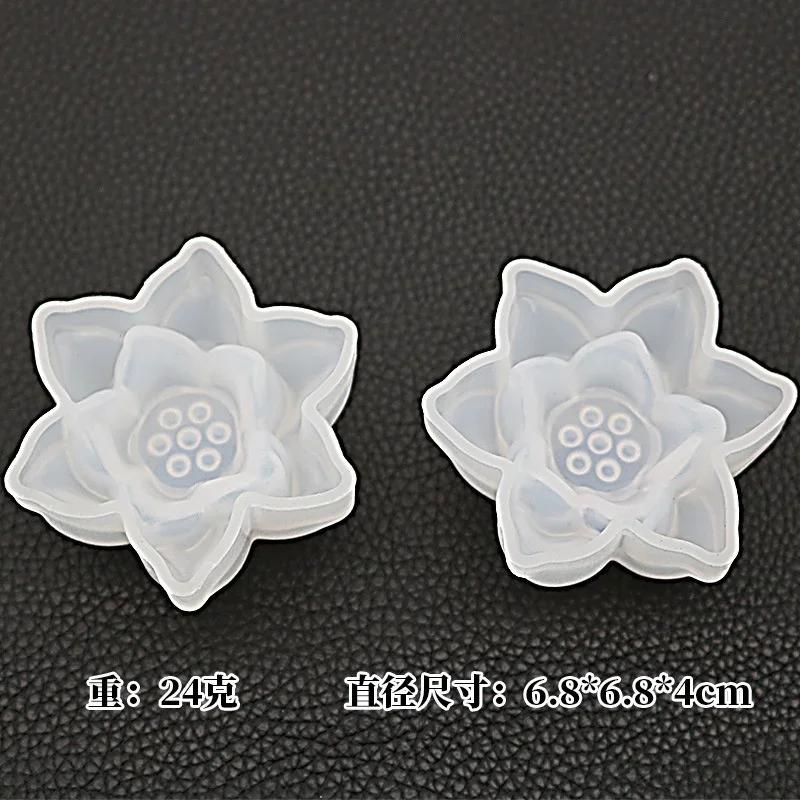 Neues 3D Lotus Seifenform DIY Kuchen Dekorationswerkzeug Kuchenform Manuelle Handarbeit Kerzenform Gipsform