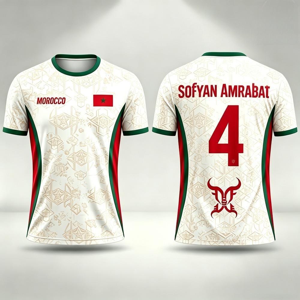 2026 Summer Morocco Flag Print Jersey 3D Printed T-shirtBreathable Quick Dry Fashion Streetwear Sports Sleeve Men's Tee Shirt
