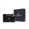 New COACH Klare Crocodile Pattern Embossed Leather Small Square Bag Shoulder Bag Crossbody Bag Medium Size Women's Black CC840-IMBLK