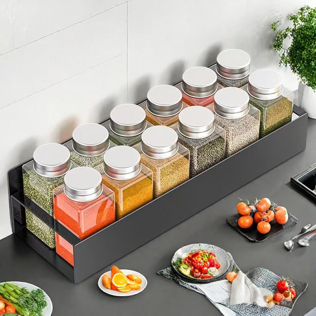 Magnetic Carbon Steel Refrigerator Spice Rack - Punch-Free Storage for Daily Kitchen Use