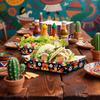 30 Pack Fiesta Mexican Food Trays, Floral and Serape Stripe Design Disposable Paper Serving Containers Boats for Taco Nights, Nachos, Fries, Popcorn,