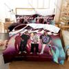 Cool Viral Regional Mexican Band Fuerza Regida Full Printed 3PCS Bedding Duvet Cover + 2 Pillowcases Teen Dorm Home Decoration