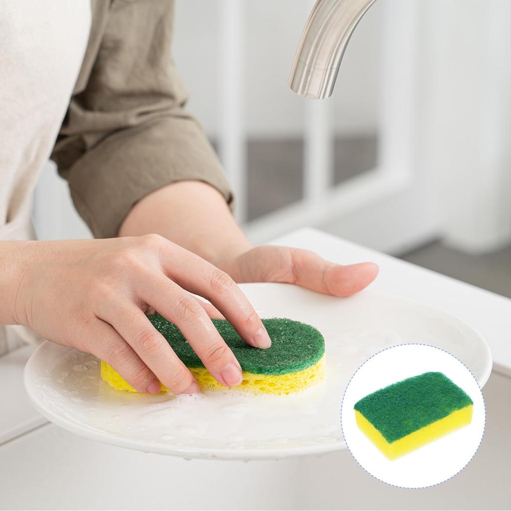 METALLIXITY Dish Sponge X X Set of Kitchen Sponge Scrubber for Green (11 7cm/4.3" 2.8") 6, Non-Scratch - Dishes, Pots, Pans, Sinks, Cookware,