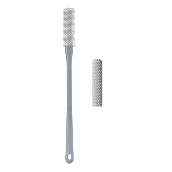 Toe Gap Cleaner Foot Scrubber Long Handle Soft Silicone Bristles for Exfoliation & Dead Skin Removal Ergonomic Grip Foot Brush for Shower Travel