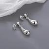 Real 925 Silver Irregular Beans Water Droplet Stud Earrings For Women Classic Fine Jewelry Exquisite Accessories