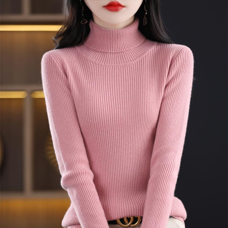 Women's Thickened Slim-Fit High-Neck Sweater - Autumn/Winter Pullover Knitted Base Layer with High-End Feel